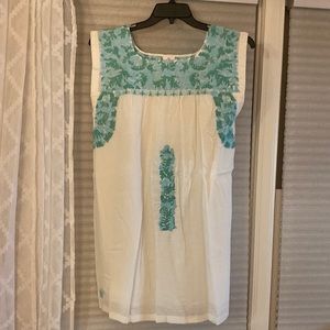 J.Marie white and blue flower dress!